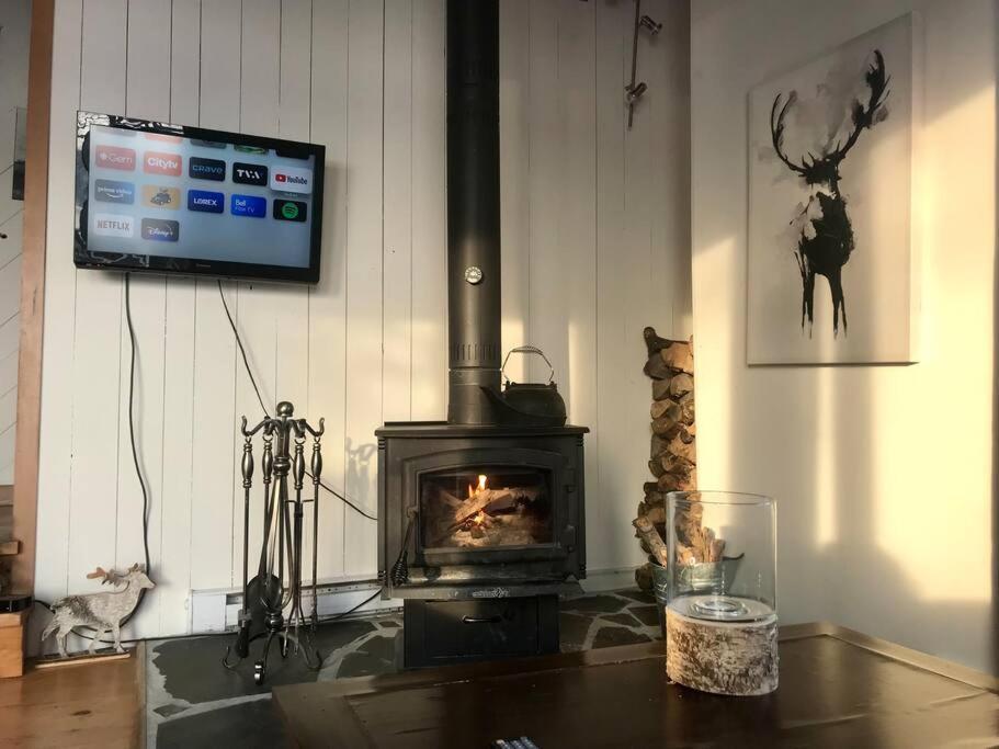 Om Chalet 2 Avec Spa Et Foyer Borde Du Fleuve St-Pierre-de-l'Île-d'Orléans Εξωτερικό φωτογραφία